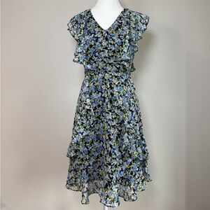 Tommy Hilfiger Blue and Green Floral Midi Dress